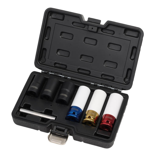 Draper 07115 Wheel Nut and Bolt Extractor Socket Set, 1/2" Sq. Dr. (7 Piece)