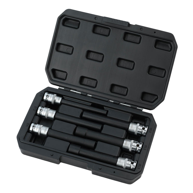 Draper 07125 Extra Long E-Type Sockets, 1/2" Sq. Dr. (6 Piece)