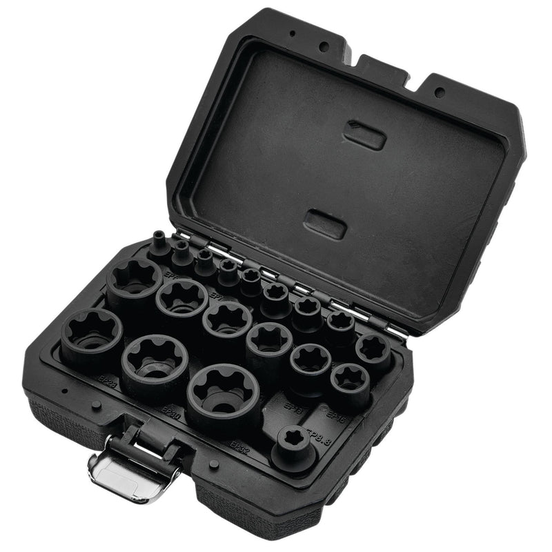 Draper 07128 External Torx Plus Socket Set, 1/4", 3/8", 1/2" Sq. Dr. (19 Piece)