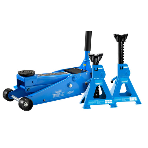 Draper 07290 Trolley Jack and Axle Stand Kit (3 Tonne)
