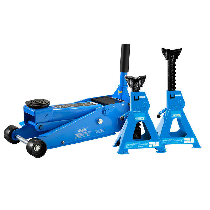 Draper 07290 Trolley Jack and Axle Stand Kit (3 Tonne)