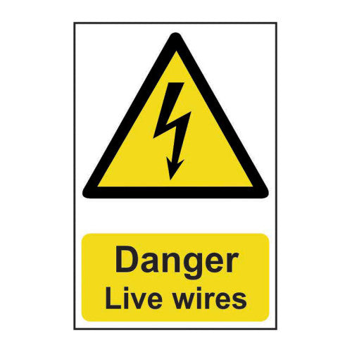 Danger Live wires - Self Adhesive PP (200 x 300mm)