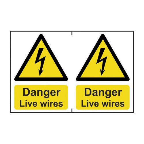 Danger Live wires - Self Adhesive PP (300 x 200mm)