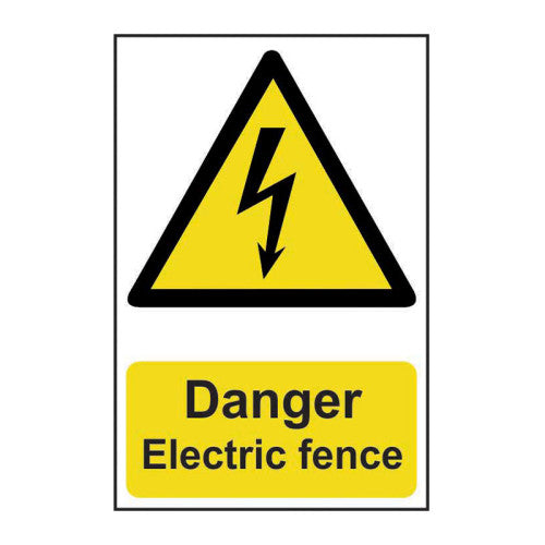 Danger Electric fence - Self Adhesive PP (200 x 300mm)
