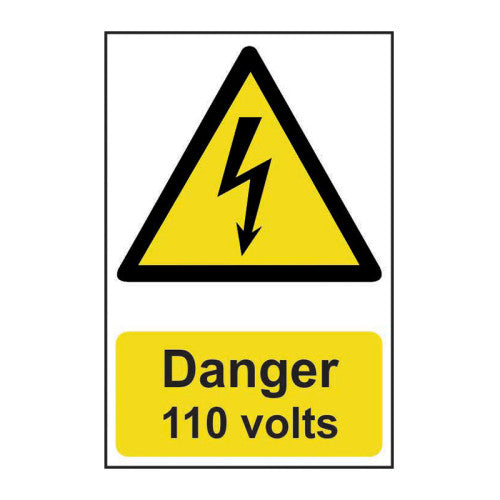 Danger 110 volts - Self Adhesive PP (200 x 300mm)