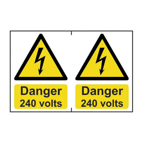 Danger 240 volts - Self Adhesive PP (300 x 200mm)
