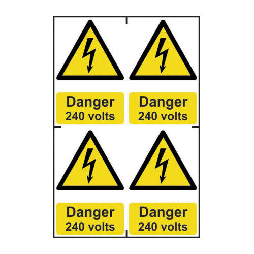 Danger 240 volts - Self Adhesive PP (200 x 300mm)