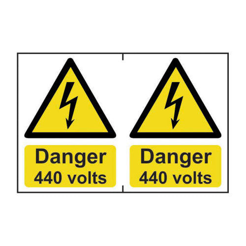 Danger 440 volts -  Self Adhesive PP (300 x 200mm)