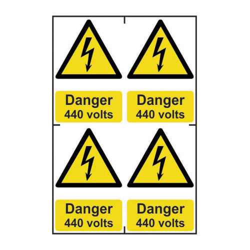 Danger 440 volts -  Self Adhesive PP (200 x 300mm)