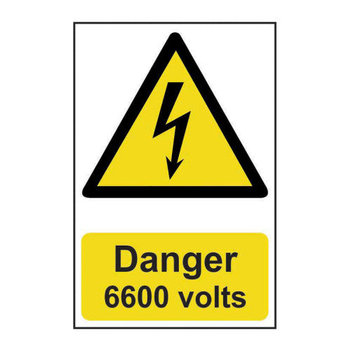 Danger 6600 volts - Self Adhesive PP (200 x 300mm)