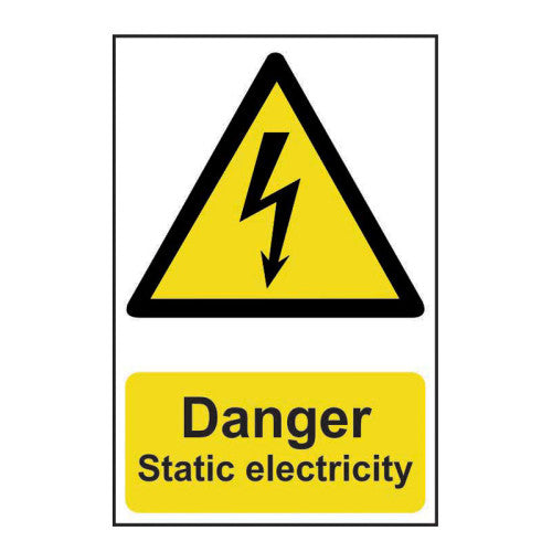 Danger Static electricity - Self Adhesive PP (200 x 300mm)