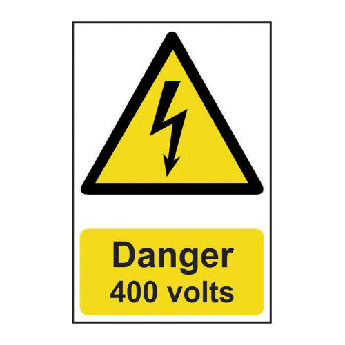 Danger 400 volts - Self Adhesive PP (200 x 300mm)