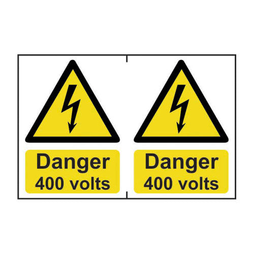 Danger 400 volts - Self Adhesive PP (300 x 200mm)