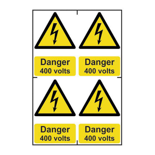 Danger 400 volts - Self Adhesive PP (200 x 300mm)