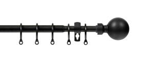 Ext 16 Curtain Pole Black Ball 180-300cm
