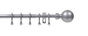 Ext 16 Curtain Pole Silver Ball 120-210cm