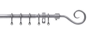 Ext 16 Curtain Pole Silver Scroll 180-300cm