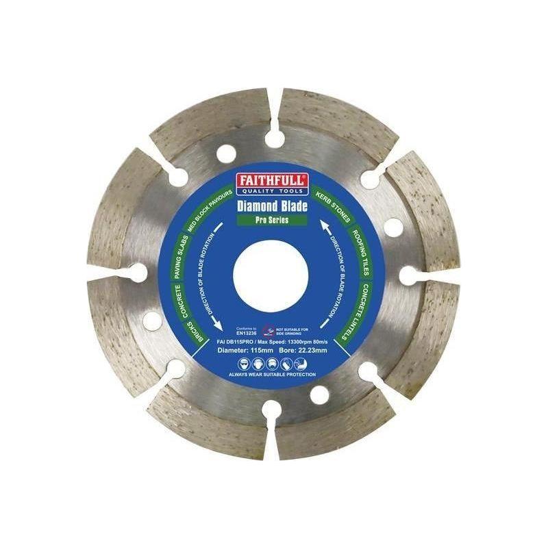Faithfull Professional Diamond Blade 115 x 22mm Faithfull - RockBottom Northampton