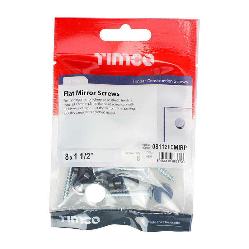 TIMCO Mirror Screws Dome Head Chrome