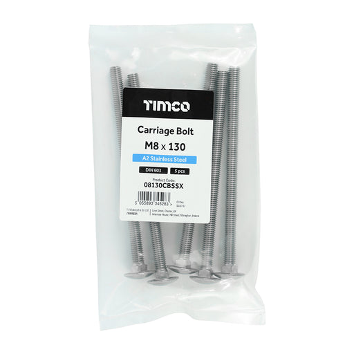 TIMCO Carriage Bolts DIN603 A2 Stainless Steel