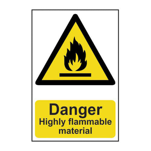 Danger Highly flammable material - Self Adhesive PP (200 x 300mm)