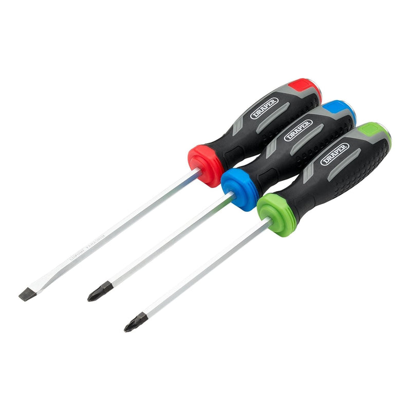 Draper Pound Thru Soft Grip Screwdriver Set (3 Piece) Draper - Town Tools