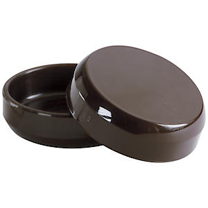 Deep Plastic Castor Cups 60mm Brown (4 Pack)
