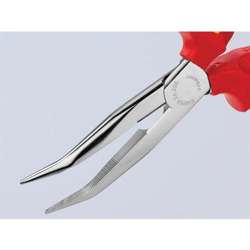 Knipex VDE Long Bent Snipe Nose Side Cutting Pliers 200mm Knipex - RockBottom Northampton