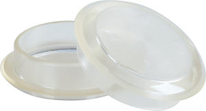 Deep Plastic Castor Cups 45mm Clear
