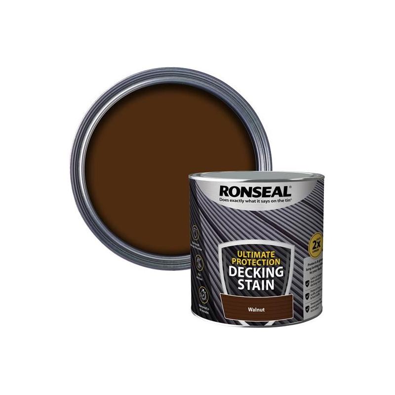 Ronseal Ultimate Protection Decking Stain Walnut 2.5 litre Ronseal - RockBottom Nothampton