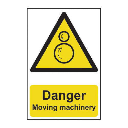 Danger Moving machinery - Self Adhesive PP (200 x 300mm)