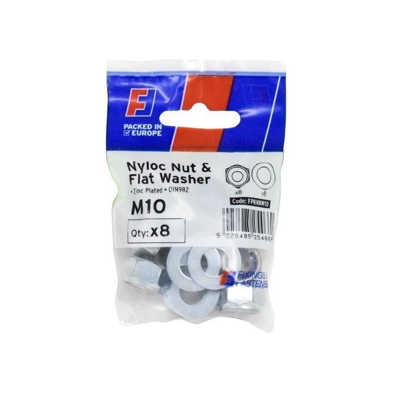 Forgefix Nyloc Nut & Washer M10 ForgePack 8 ForgeFix - RockBottom Northampton