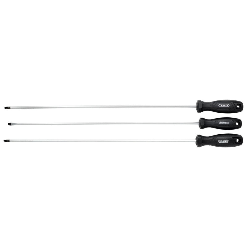 Draper Long Reach Hard Grip Screwdriver Set (3 Piece) Draper - Town Tools
