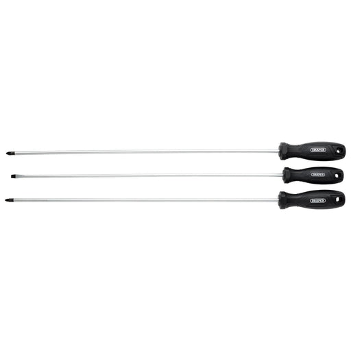 Draper Long Reach Hard Grip Screwdriver Set (3 Piece) Draper - Town Tools