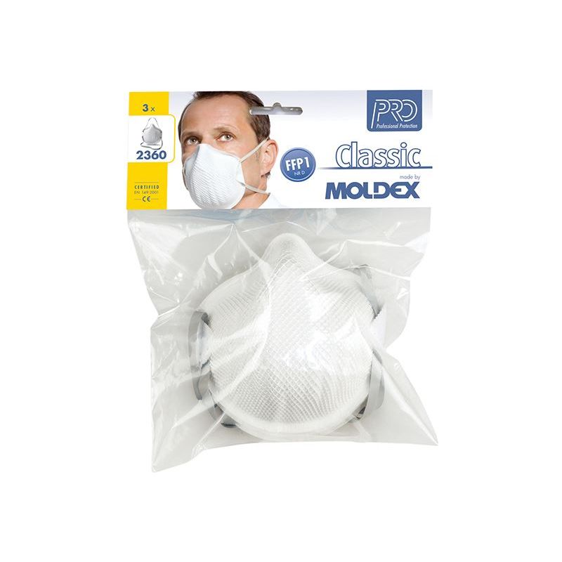 Moldex Classic FFP1 NR D Non-Valved Mask (Pack 3) Moldex - RockBottom Northampton