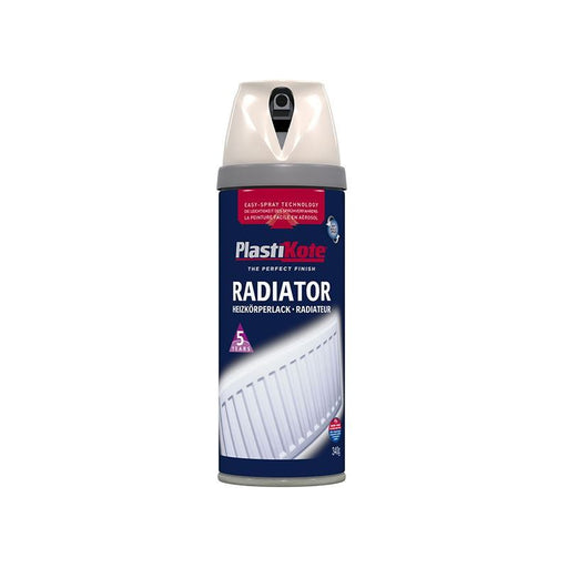 Plastikote Twist & Spray Radiator Magnolia 400ml PlastiKote - RockBottom Nothampton