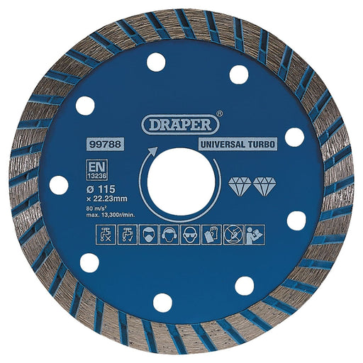 Draper Turbo Diamond Blade, 115mm 99788 Draper - Town Tools 