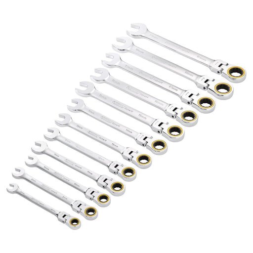 Draper Expert HI-TORQ Metric Flexible Head Ratchet Combination Spanner Set (12 Piece) Draper - Town Tools