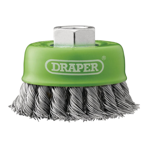Draper Stainless-Steel Twist-Knot Wire Cup Brush, 75mm, M14 Draper - Town Tools