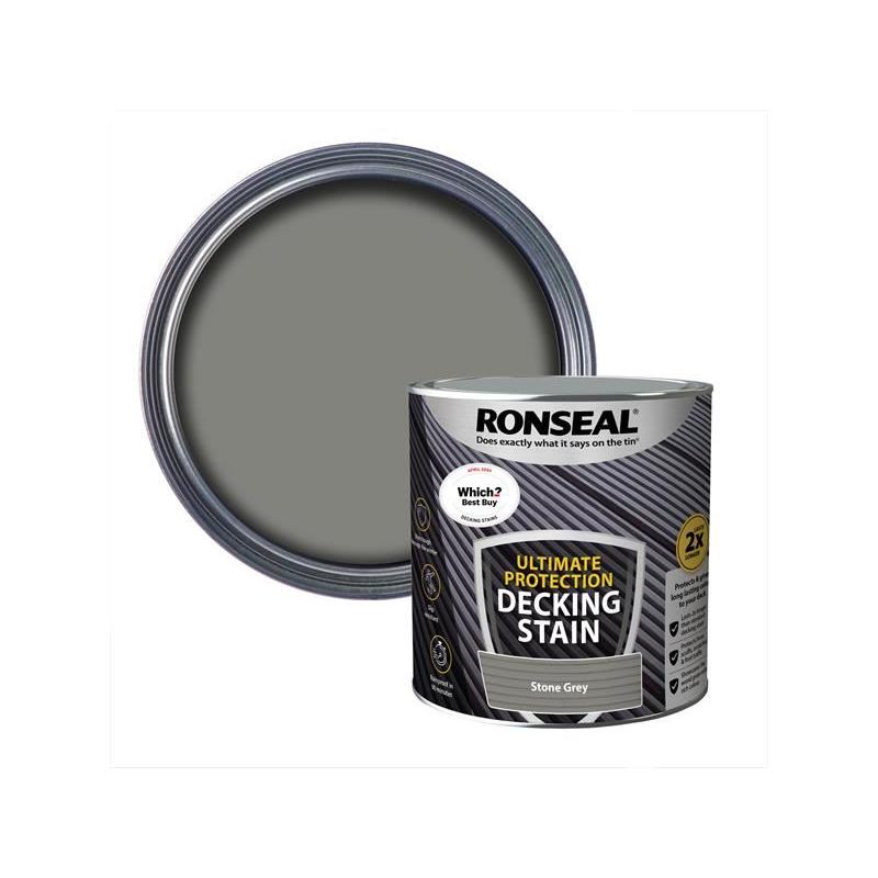 Ronseal Ultimate Protection Decking Stain Stone Grey 2.5 litre Ronseal - RockBottom Nothampton