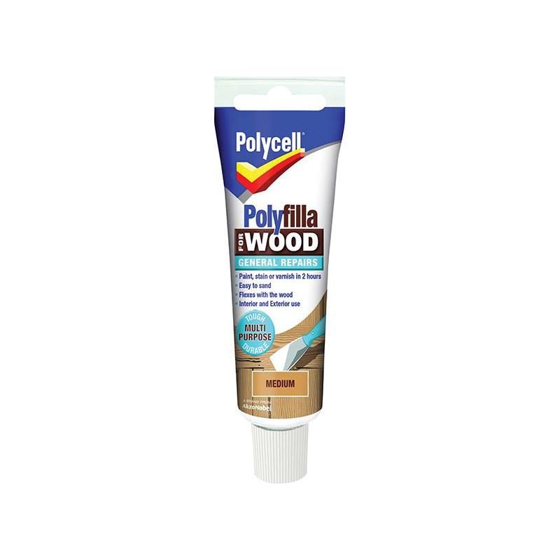 Polycell Polyfilla For Wood General Repairs Tube Medium 75g Polycell - RockBottom Nothampton