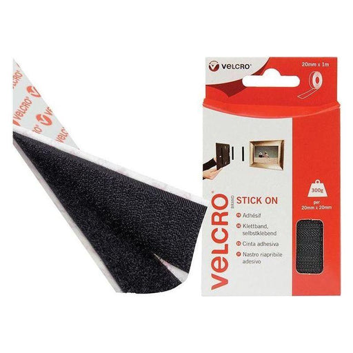 Velcro® Brand VELCRO® Brand Stick On Tape 20mm x 1m Black VELCRO® Brand - RockBottom Northampton