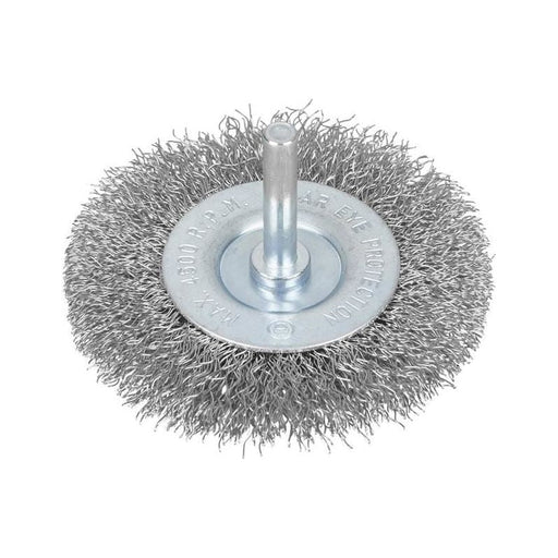 Bluespot Tools Flat Steel Wire Wheel Brush 75mm x 6mm Arbor BlueSpot Tools - RockBottom Northampton