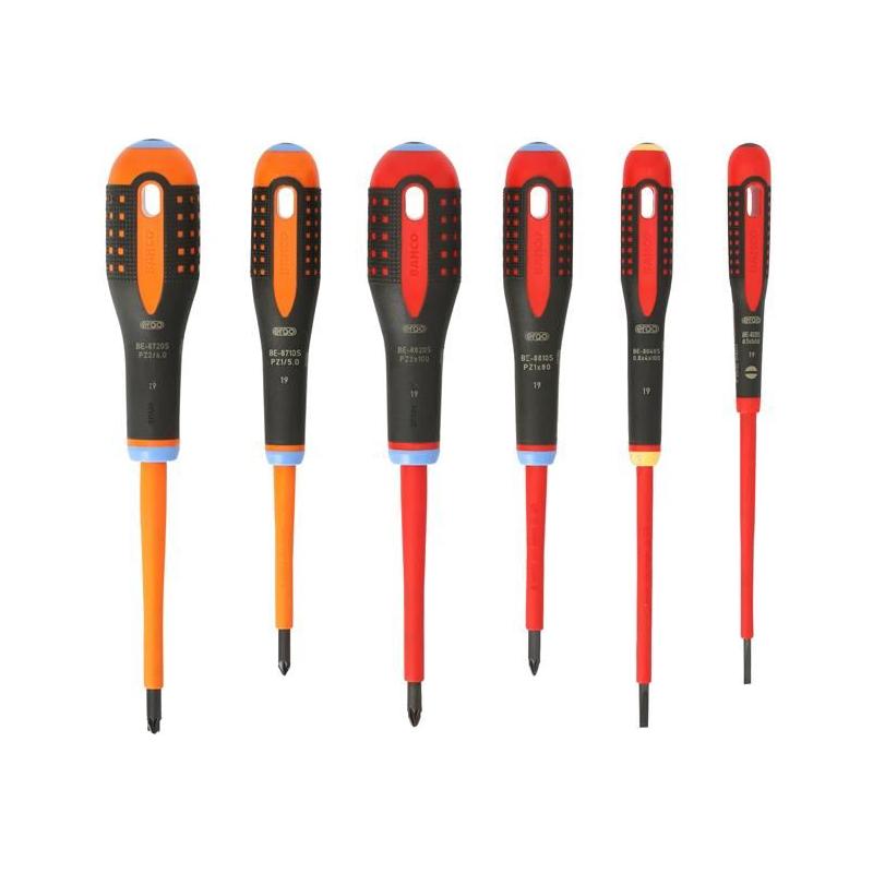 Bahco BE-9884S ERGO™ VDE Insulated Screwdriver Set, 6 Piece Bahco - RockBottom Northampton