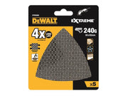 DeWALT Power Tools EXTREME Mesh Detail Sander Sheet 93 x 93mm 240G (Pack 5) DeWALT Power Tools - RockBottom Northampton