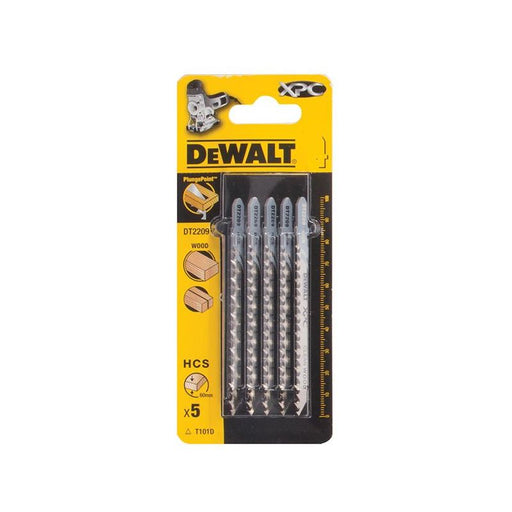 Dewalt Power Tools XPC HCS Wood Jigsaw Blades Pack of 5 T101D DeWALT Power Tools - RockBottom Northampton