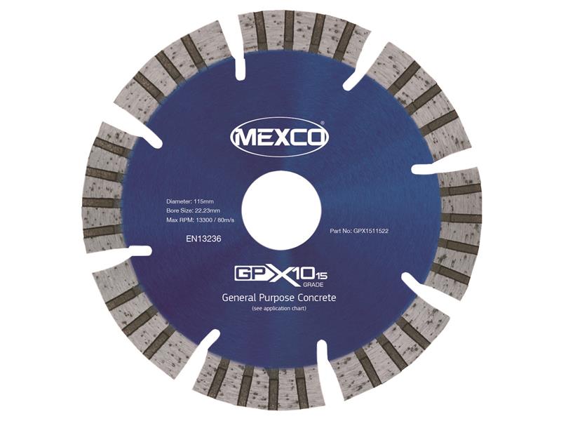 MEXCO - GPX10-15 Concrete Diamond Blade 115 x 22mm