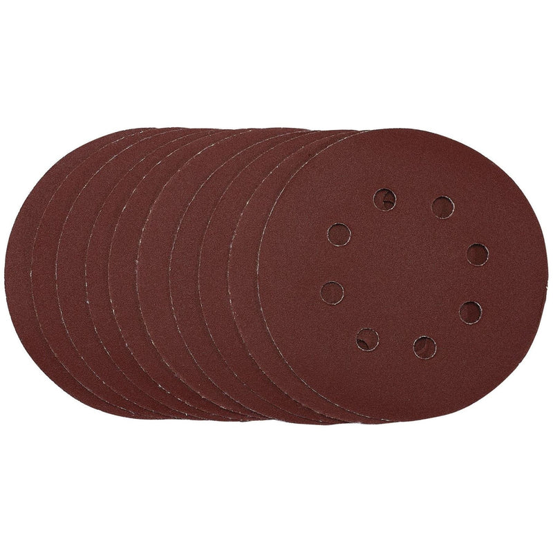 Draper Punched Sanding Discs, 125mm, Hook & Loop, 240 Grit, (Pack of 10) 54758 Draper - Town Tools 