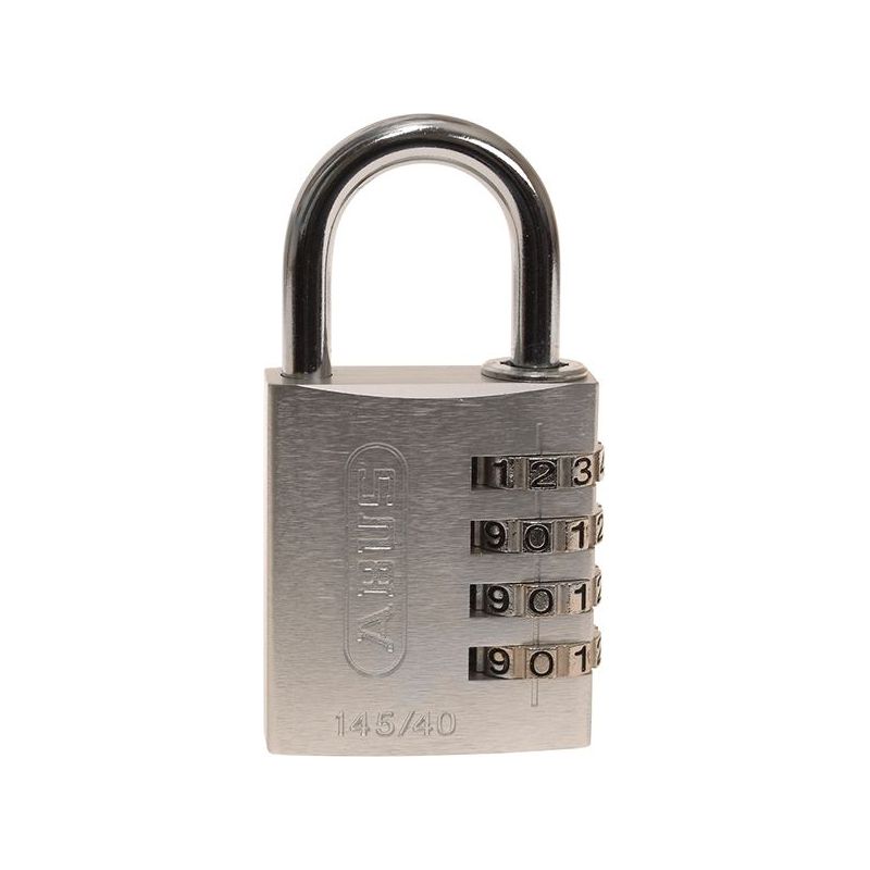 Abus Mechanical 145/40 40mm Aluminium Combination Padlock Silver 49543 ABUS Mechanical - RockBottom Northampton 