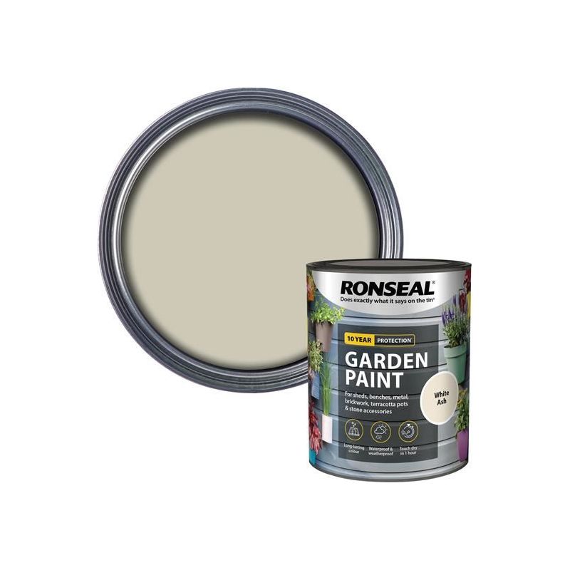 Ronseal Garden Paint White Ash 750ml Ronseal - RockBottom Nothampton